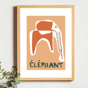 Tirage Éléphant Pastel