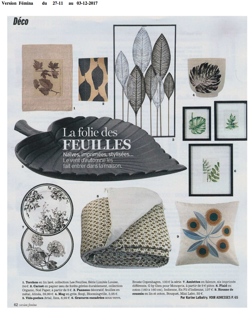 Le magazine fémina parle des carnets Noe Paper